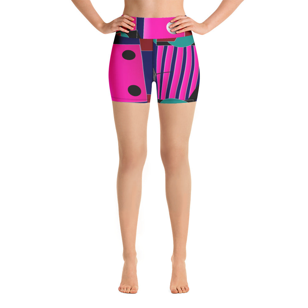 Gallery Print Lycra Shorts - Pink