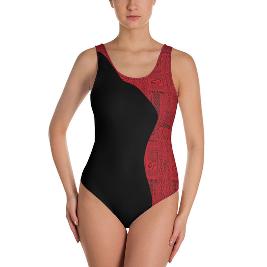 Tribal Print Curve One-Piece Swimsuit