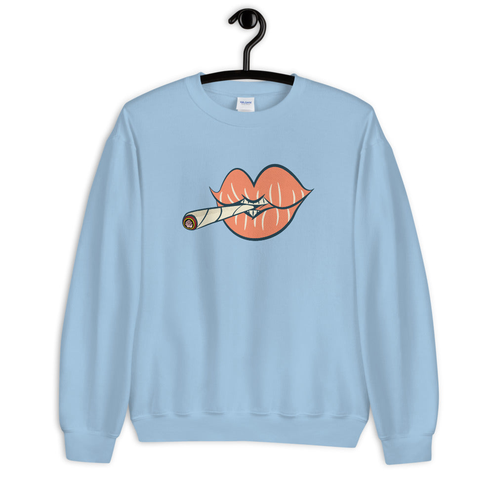 'Puff on Dis' Graphic Lips Unisex Sweatshirt