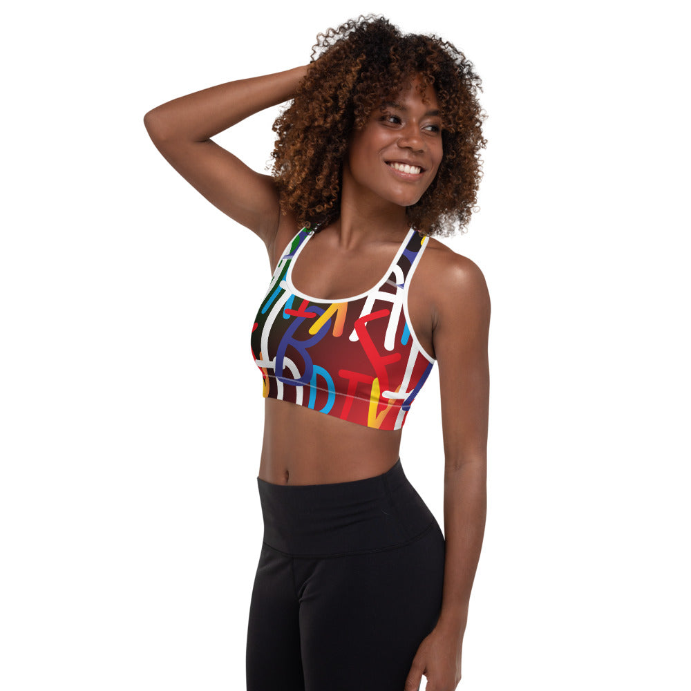 flyersetcinc Collage Padded Sports Bra