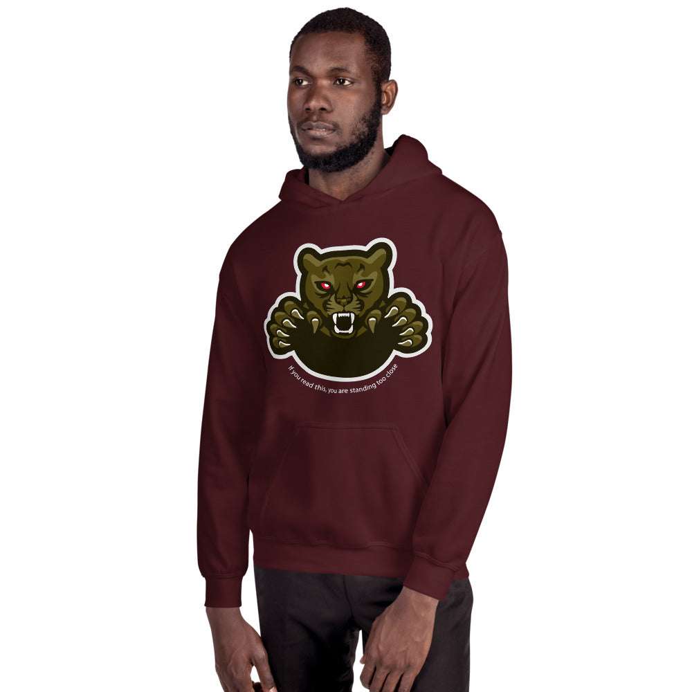 'Too Close' Graphic Panther Comfortable Unisex Hoodie