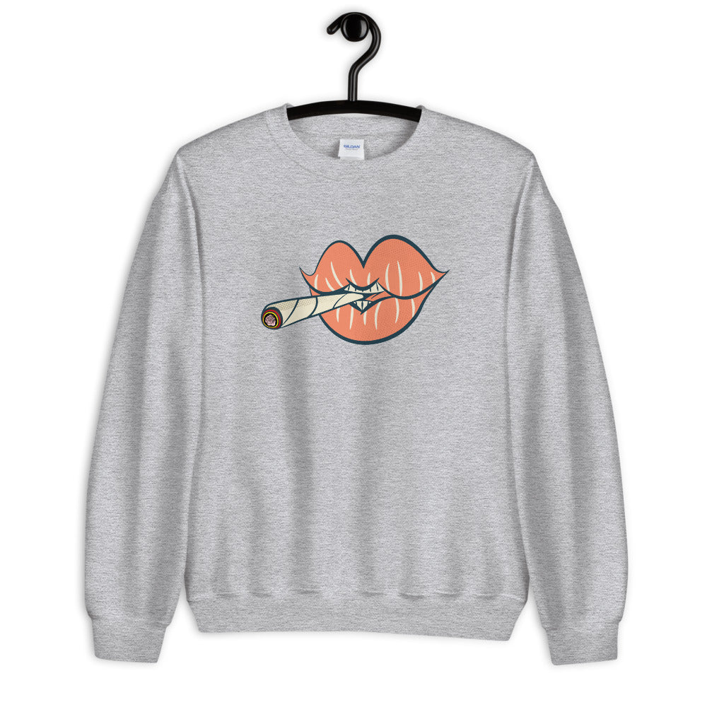 'Puff on Dis' Graphic Lips Unisex Sweatshirt