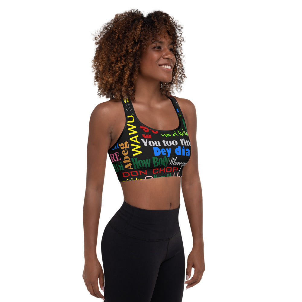 flyersetcinc Pidgin Print Padded Sports Bra