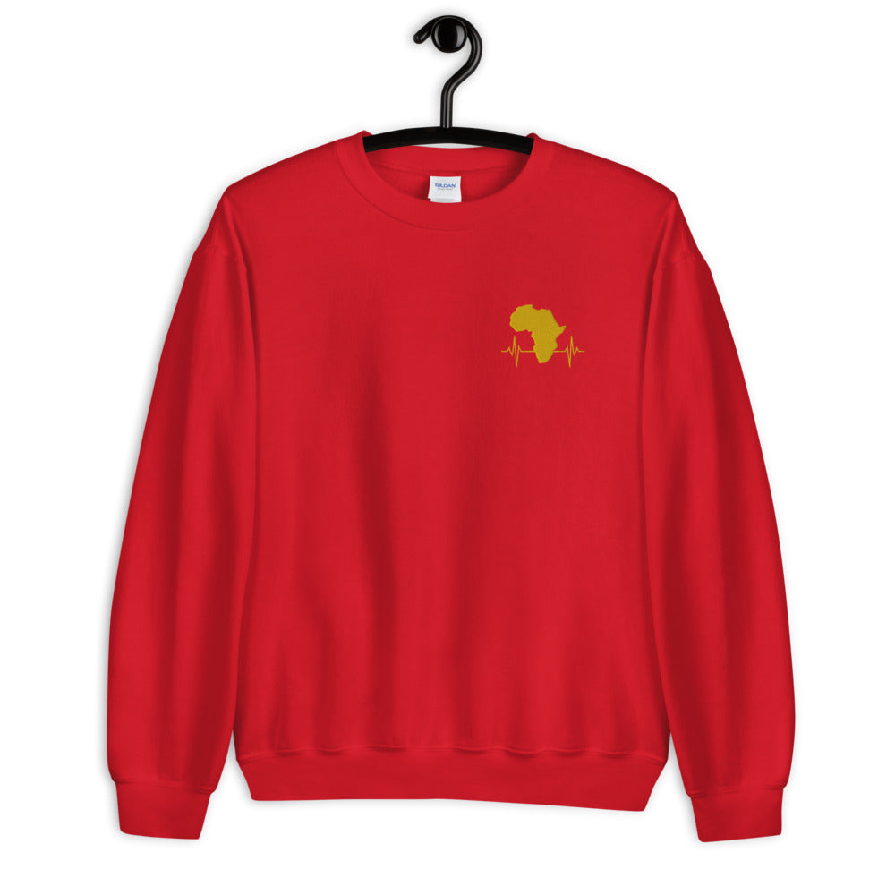 flyersetcinc Heartbeat of Africa Embroidered Unisex Sweatshirt