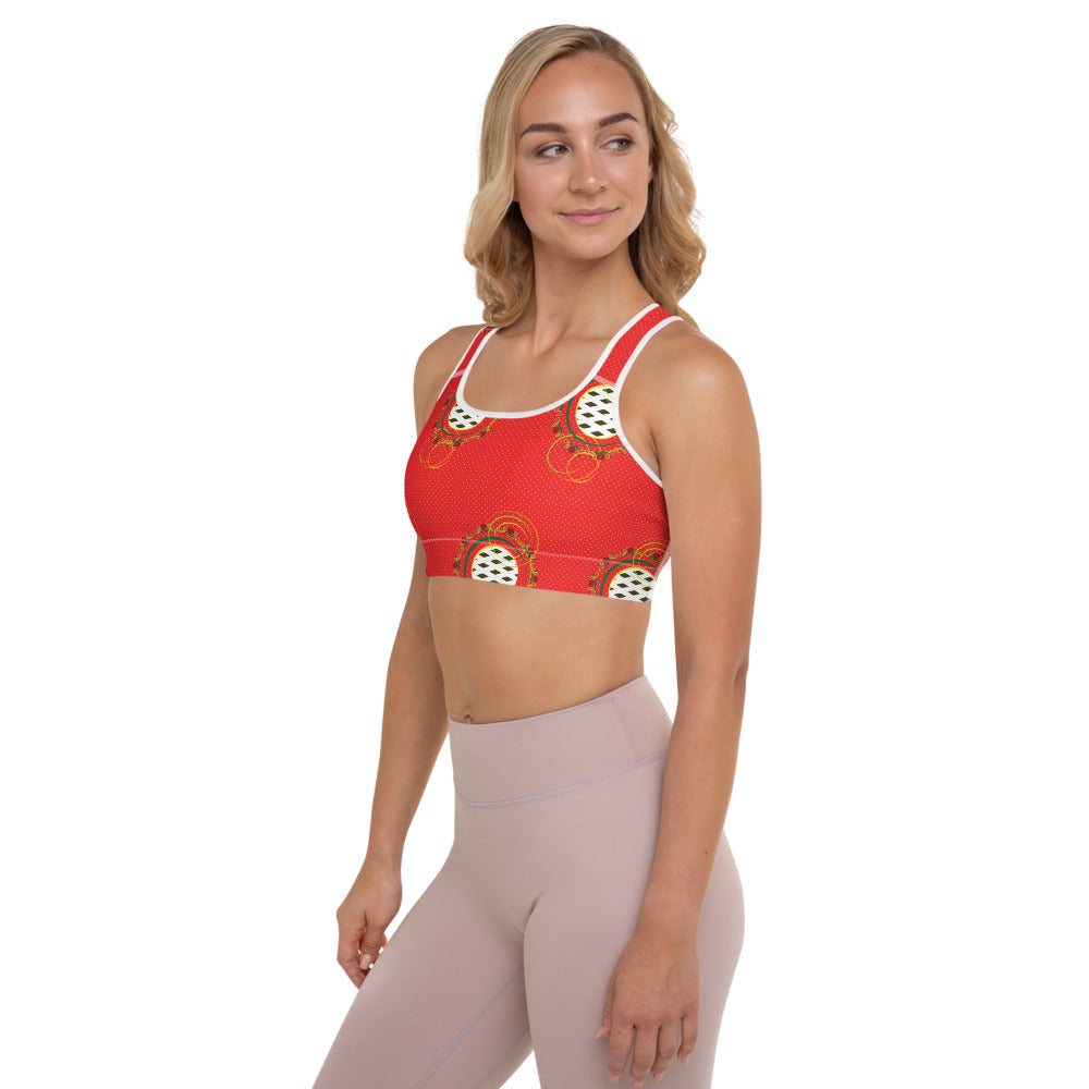 Adaeze Print Padded Sports Bra - Saffron