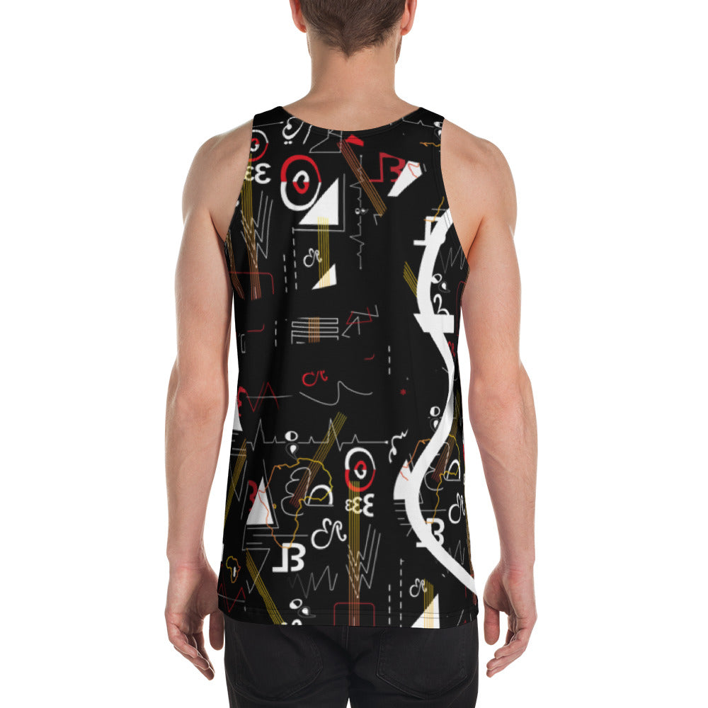 Linear Print Unisex Tank Top