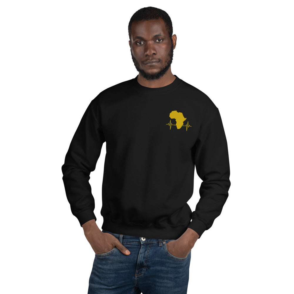 flyersetcinc Heartbeat of Africa Embroidered Unisex Sweatshirt