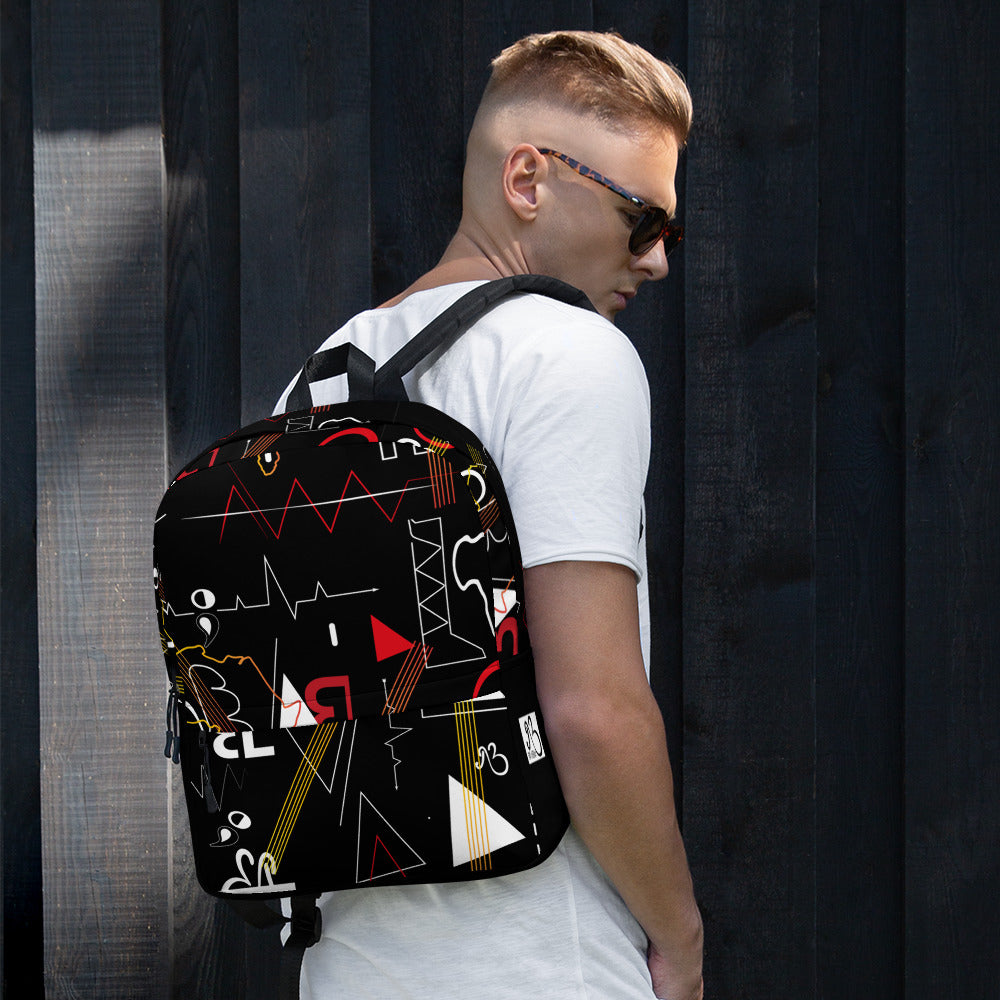 Linear Print Laptop Backpack