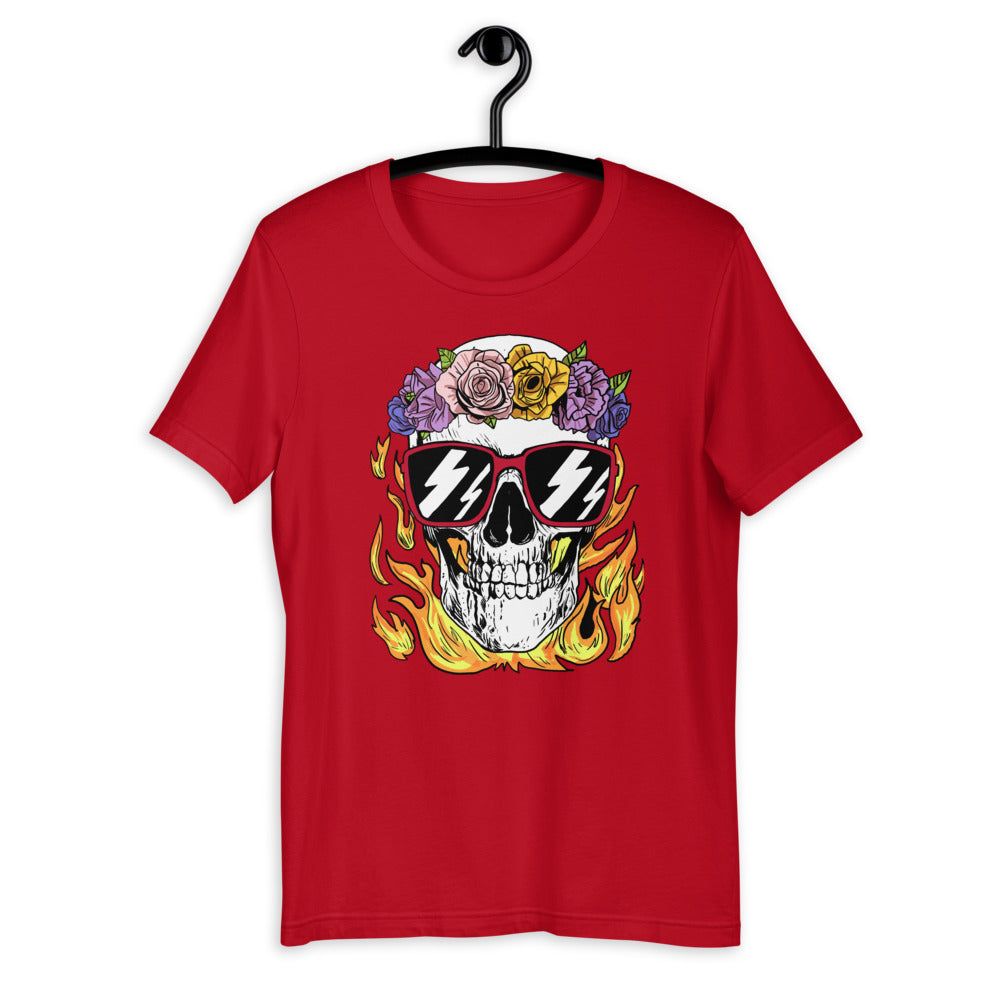 Calm and Collected Graphic Skull Short-Sleeve Unisex T-Shirt