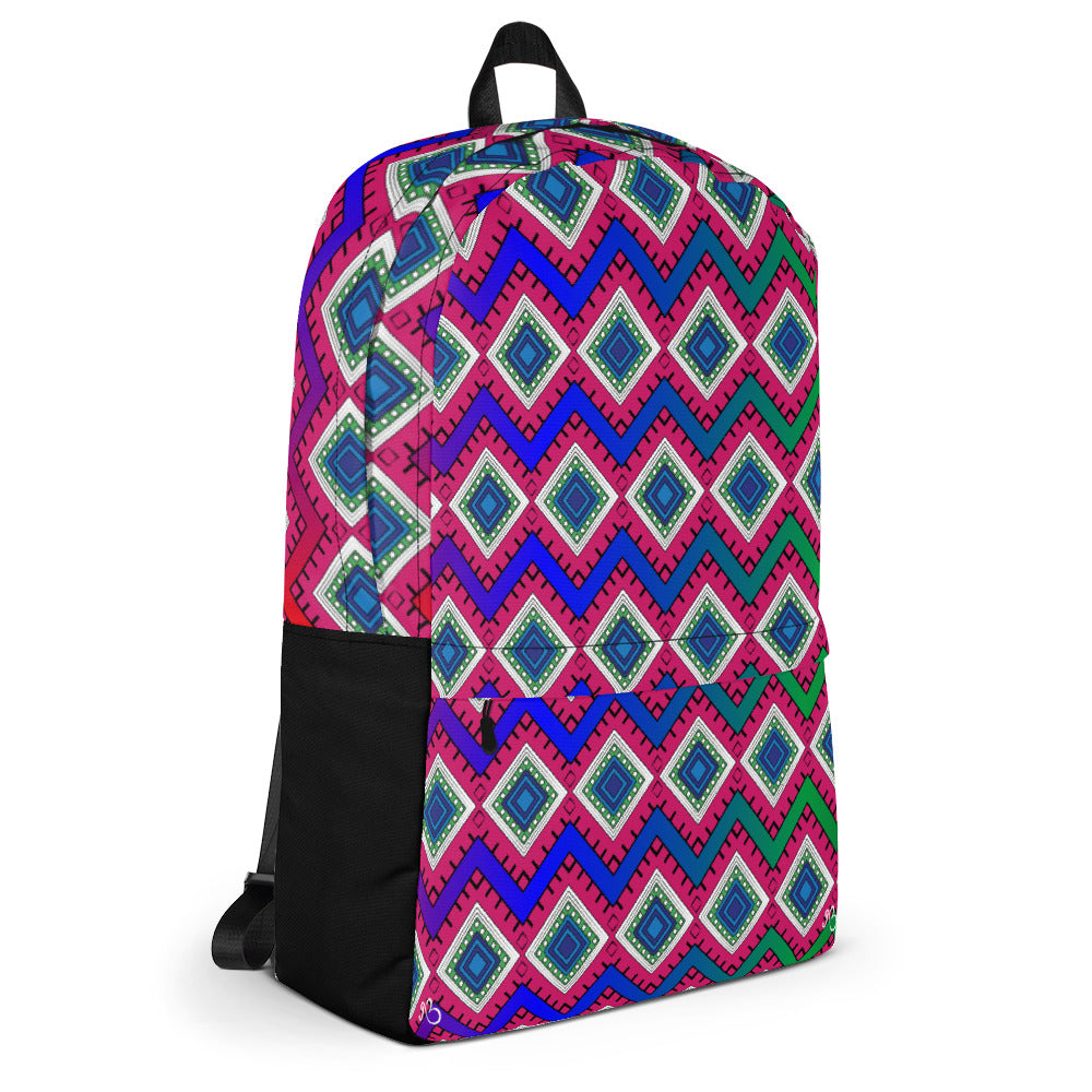 Quadrangle Print Laptop Backpack