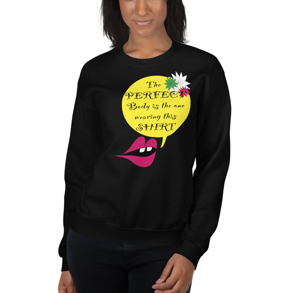 Perfect Body Women's Crew Neck Long Sleeve Pullover Sweatshirt