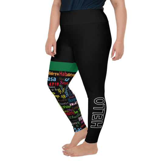 flyersetcinc Hello Print Plus Size High Waist Leggings