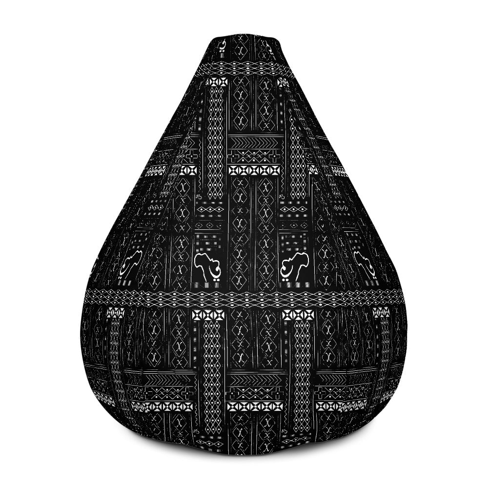 AfriBIx Tribal Print Noir Comfy Bean Bag Chair w/ filling