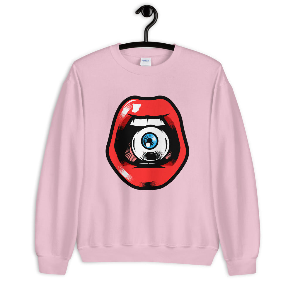 'Speak, I Can See You' Eye in Mouth Comfortable Unisex Sweatshirt