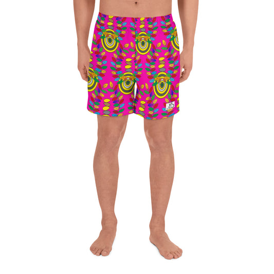 Flower Print Men's Athletic Shorts