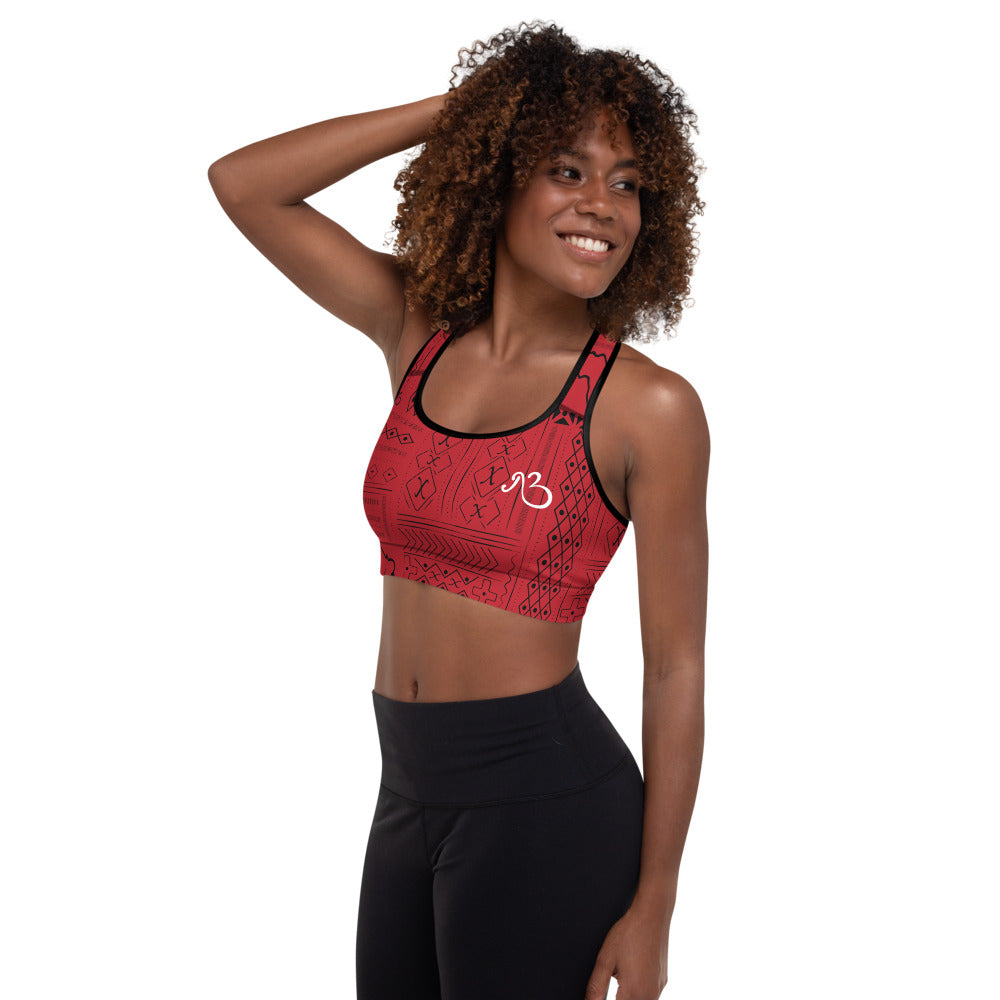 Tribal Print Padded Sports Bra