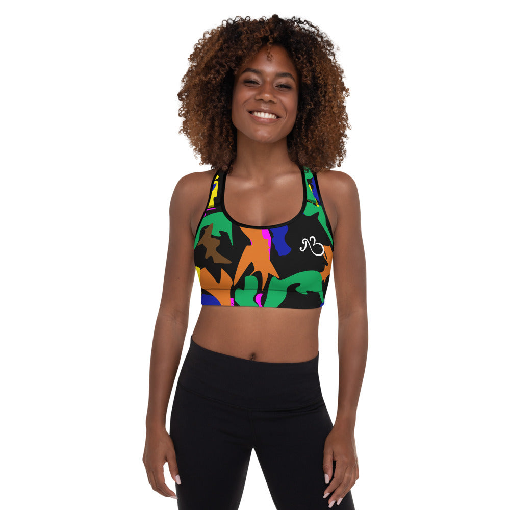 flyersetcinc Camo Padded Sports Bra - Noir