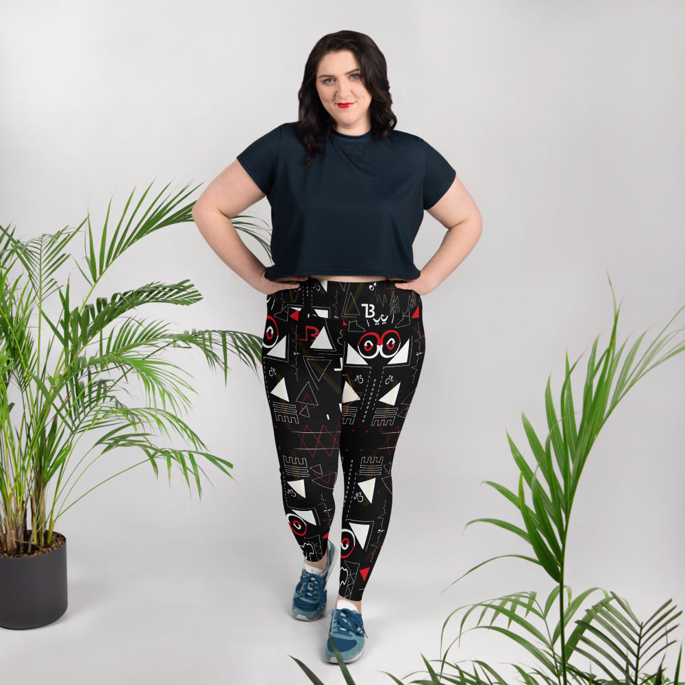 flyersetcinc Linear Plus Size High Waist Leggings