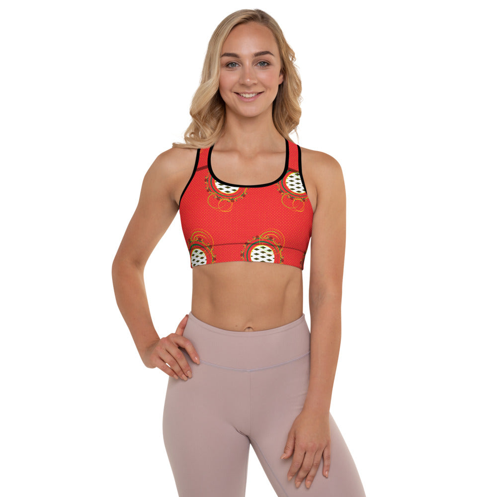 Adaeze Print Padded Sports Bra - Saffron