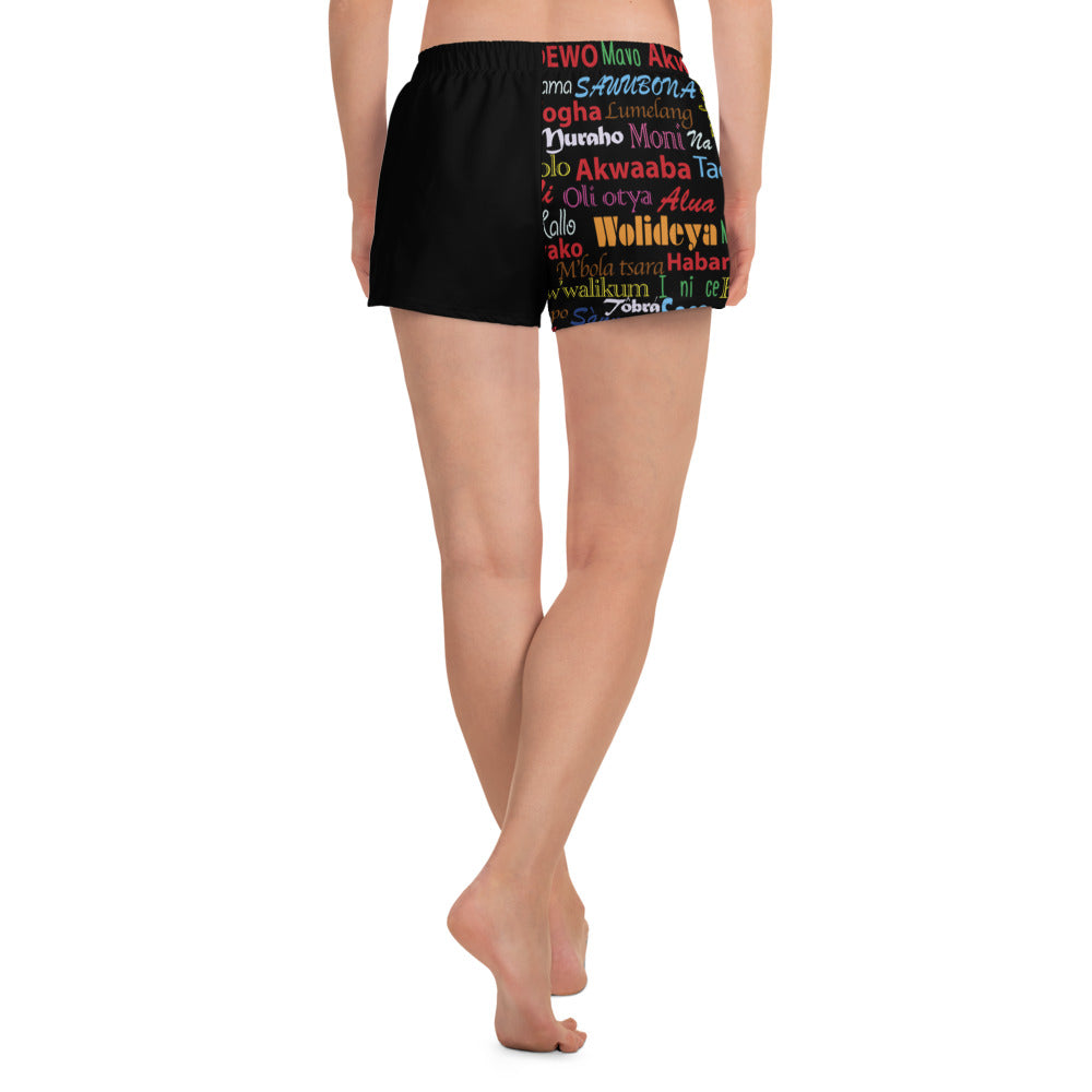 Hello Print Women's Athletic Shorts