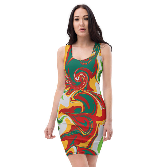 flyersetcinc Limited Edition Festive Marble Bodycon Dress