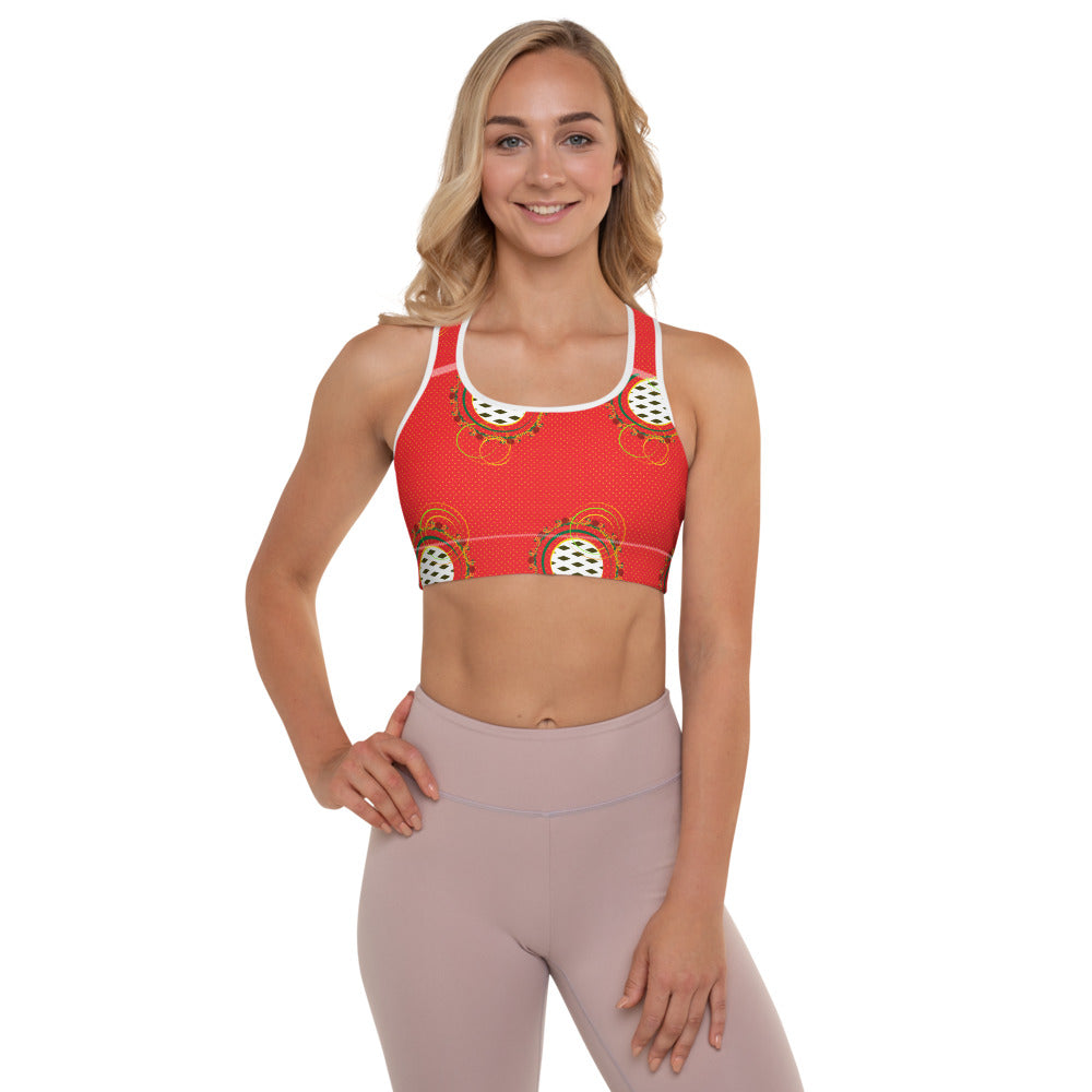 Adaeze Print Padded Sports Bra - Saffron