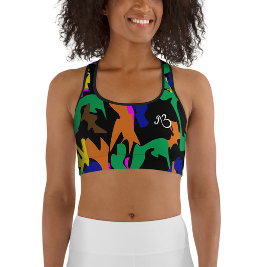 flyersetcinc Camo Print Sports Bra - Noir