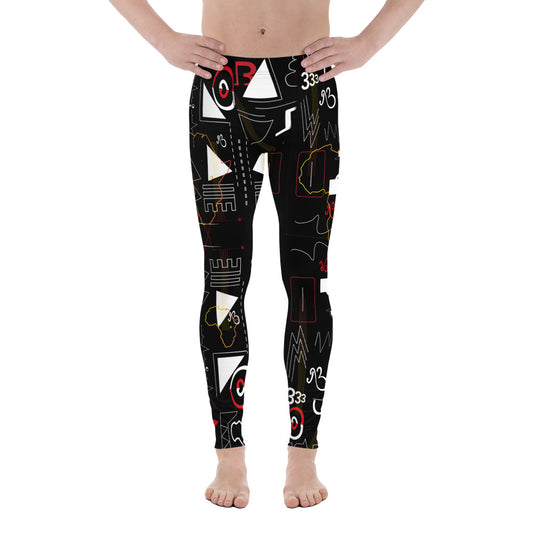 Linear Print Men's Leggings