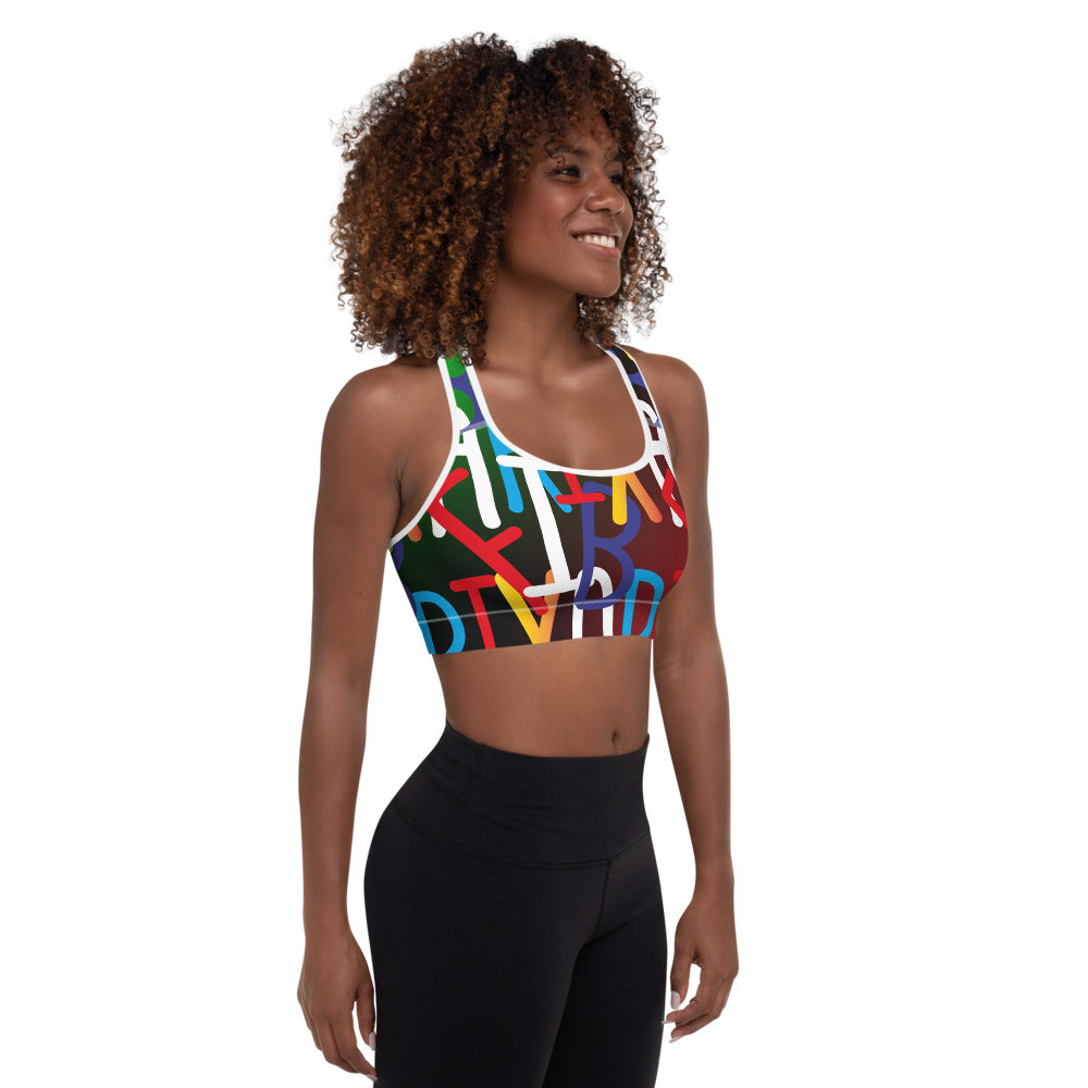 flyersetcinc Collage Padded Sports Bra