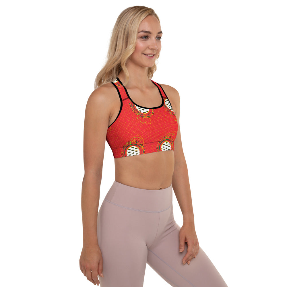 Adaeze Print Padded Sports Bra - Saffron