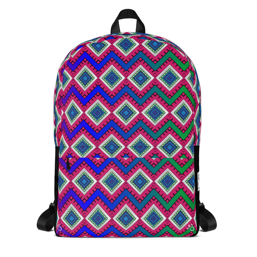 Quadrangle Print Laptop Backpack