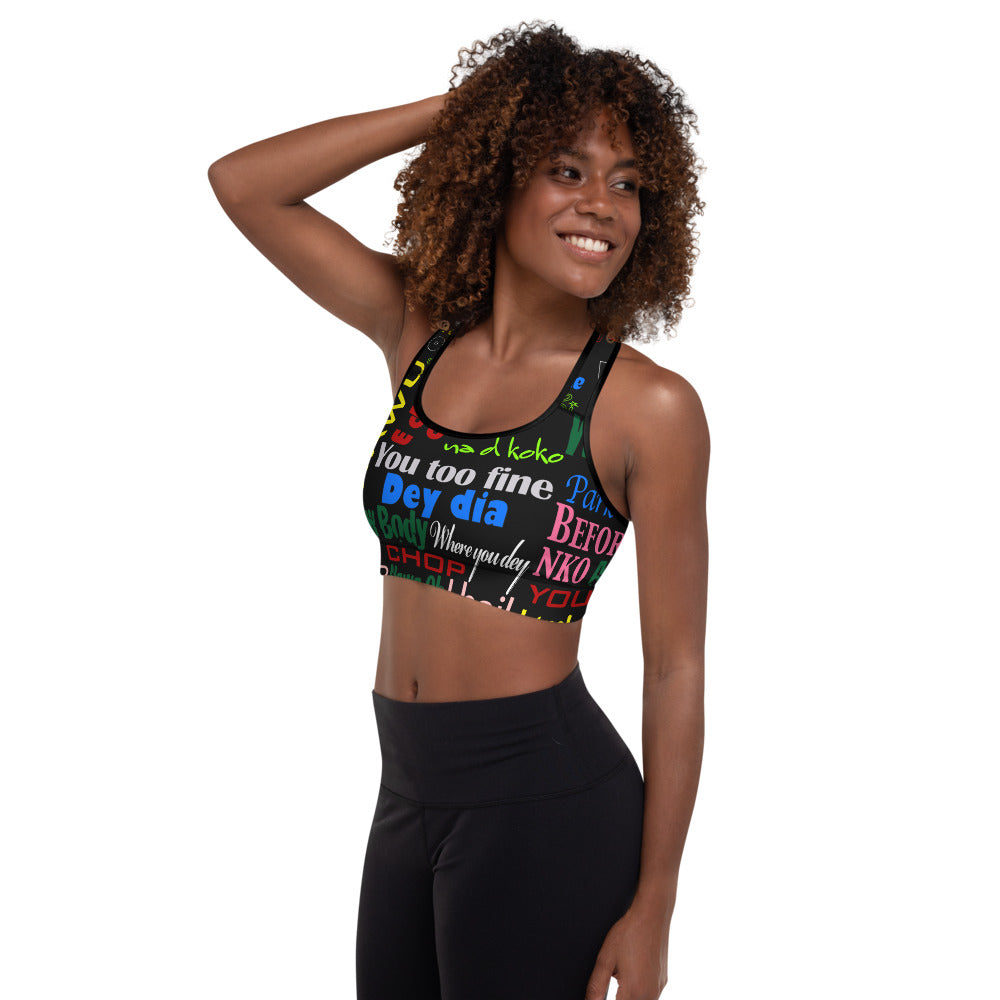 flyersetcinc Pidgin Print Padded Sports Bra