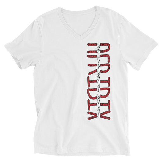 flyersetcinc Classic Tribal Print Unisex V-Neck T-Shirt - White
