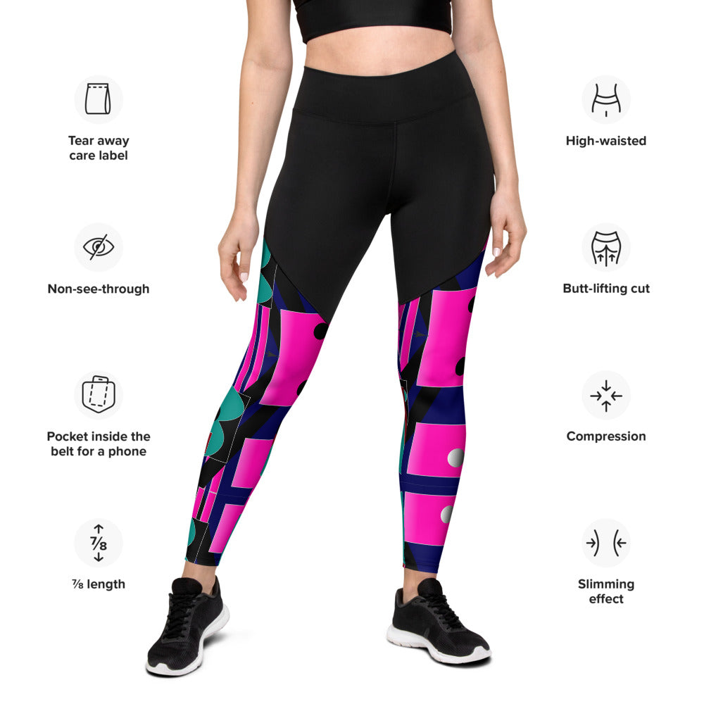 Compression Sports Leggings - Gallery Print