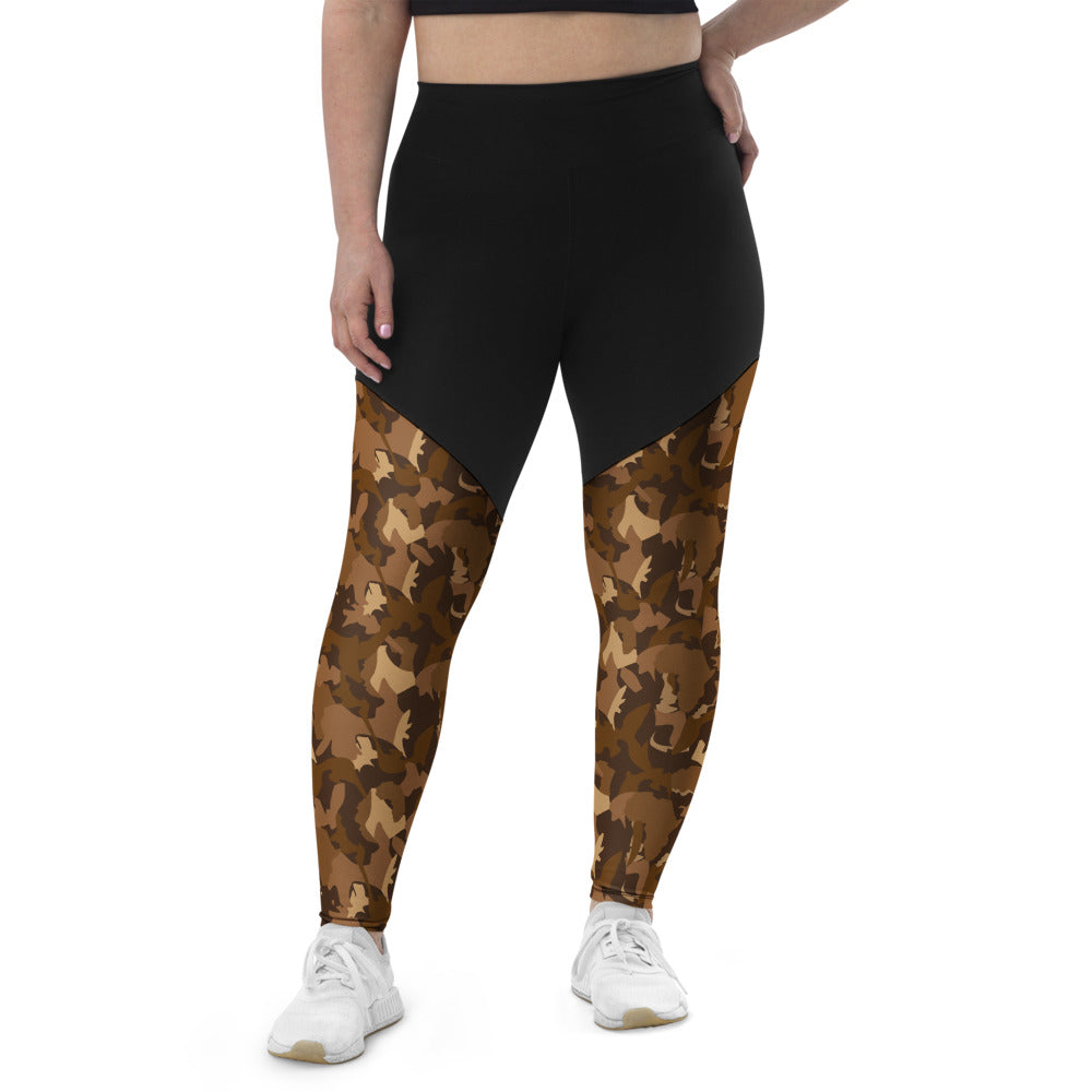 Compression Sports Leggings - flyersetcinc Nude Camo Print