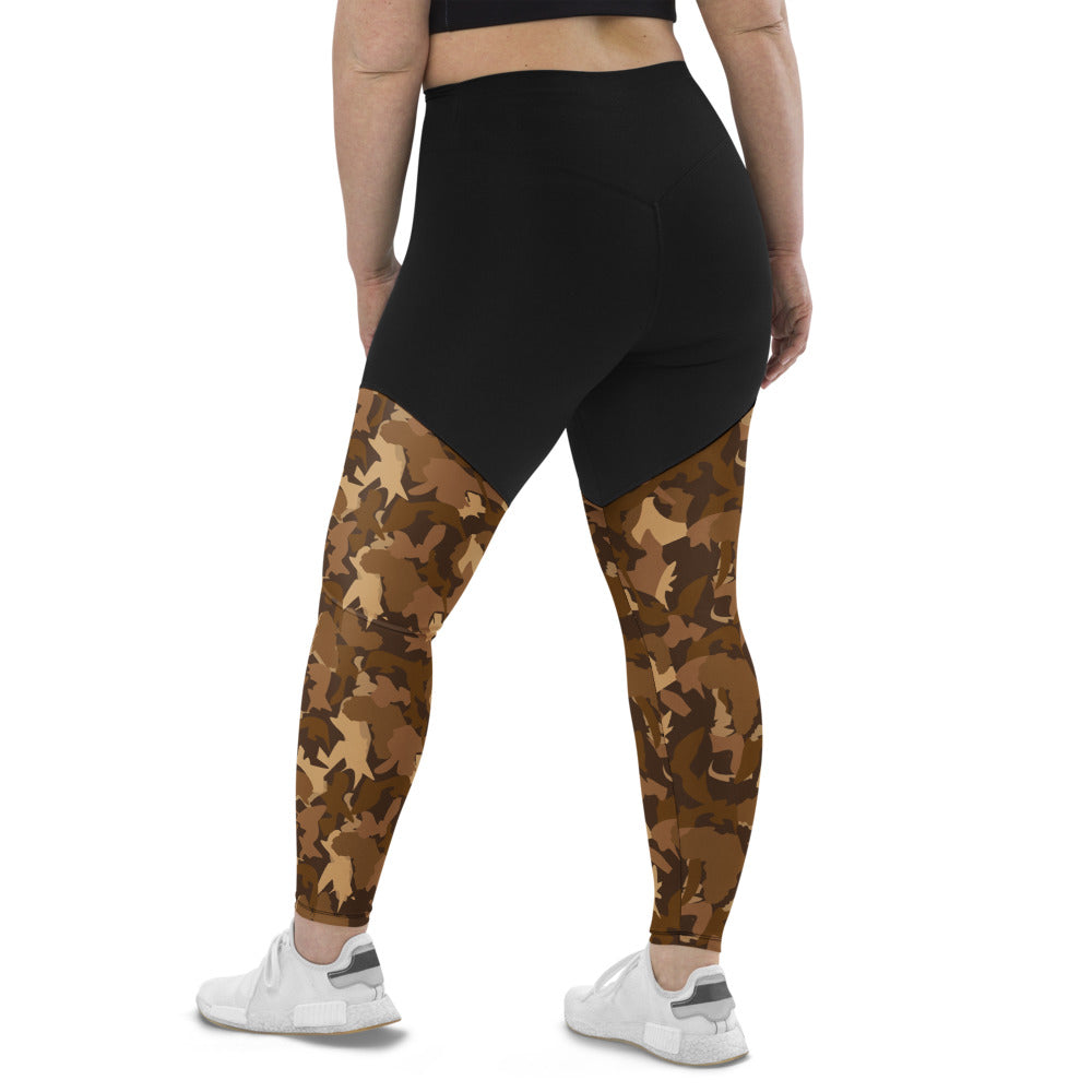 Compression Sports Leggings - flyersetcinc Nude Camo Print