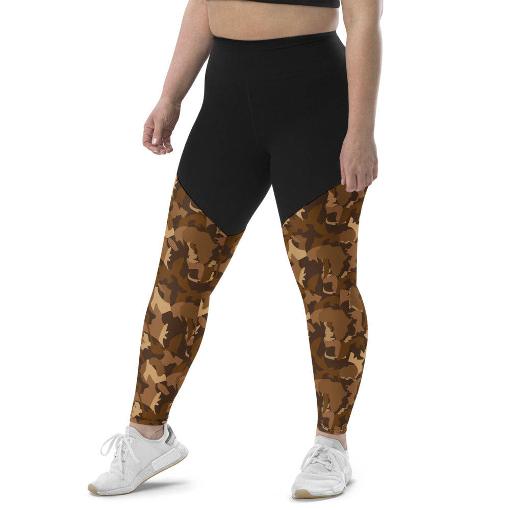 Compression Sports Leggings - flyersetcinc Nude Camo Print