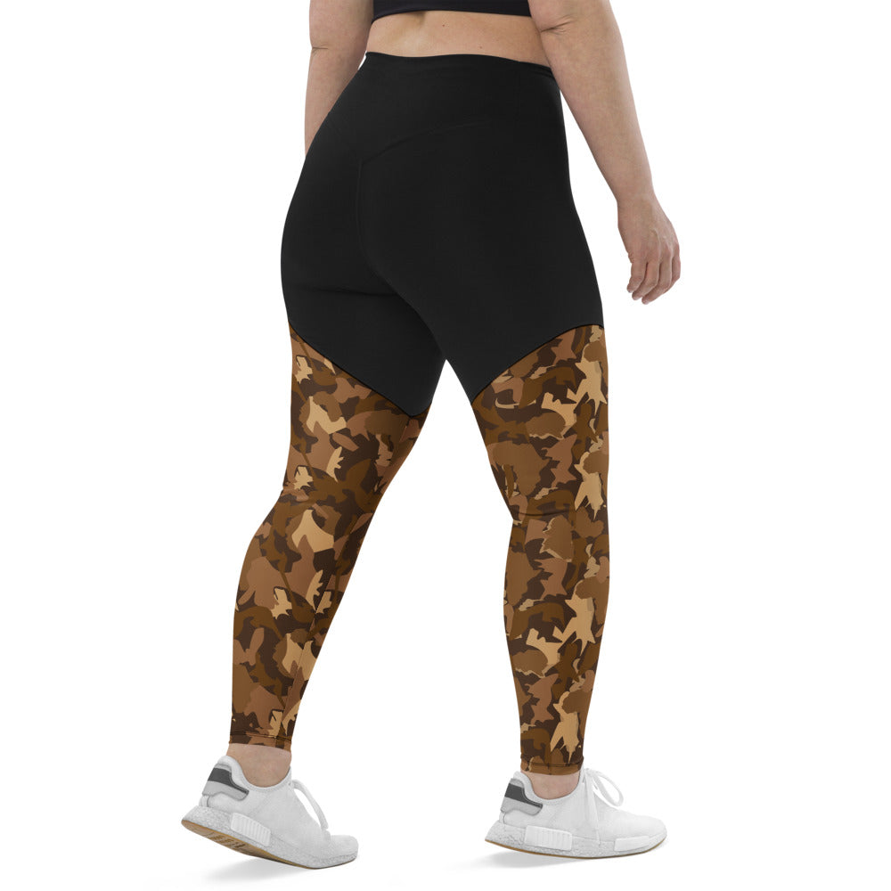 Compression Sports Leggings - flyersetcinc Nude Camo Print