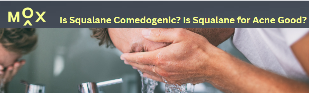 Is squalane comedogenic? Can you try squalane for acne? A man washing his face.