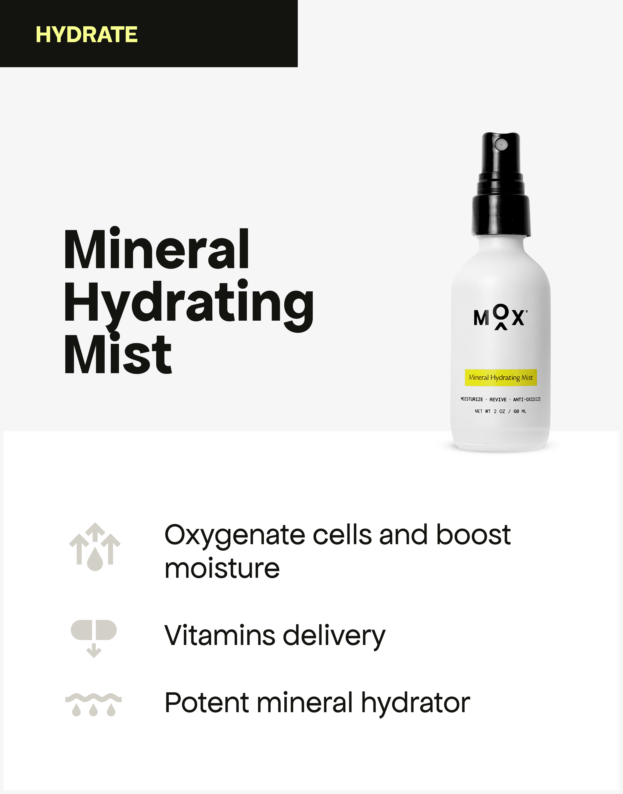 The MOX Mineral Hydrating Mist Brews Confidence