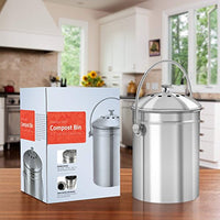 Utopia Kitchen Stainless Steel Compost Bin for Kitchen Countertop - Eco Trade Company