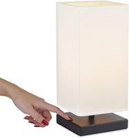 13" Touch Bedside LED Table Lamp, Energy Efficient, Eco-Friendly, White Canvas Shade - Eco Trade Company