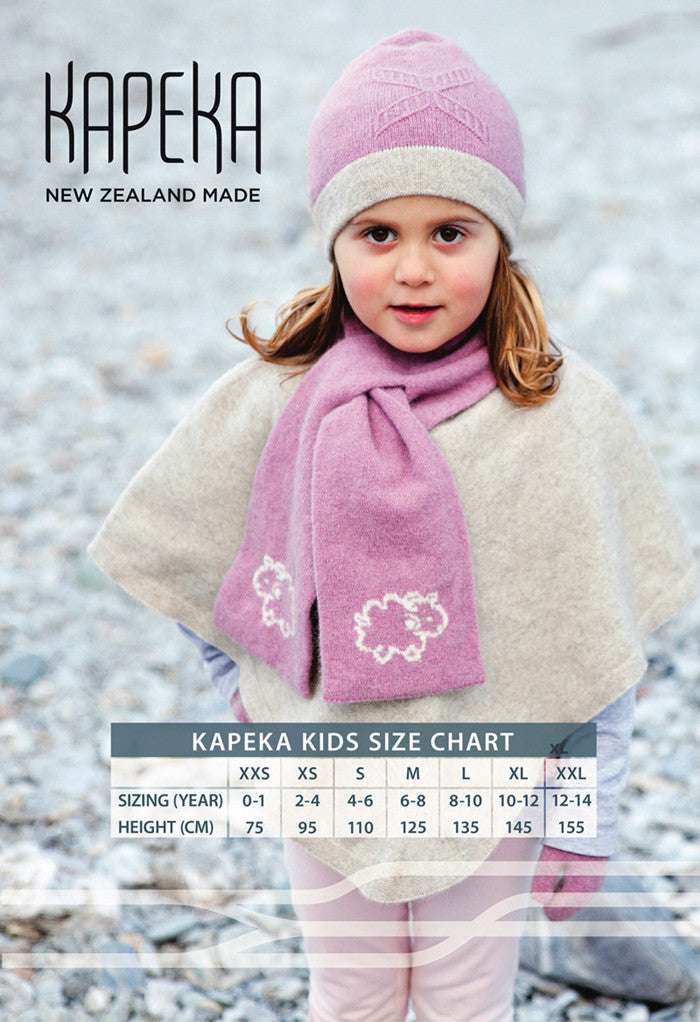 Kapeka kids size chart