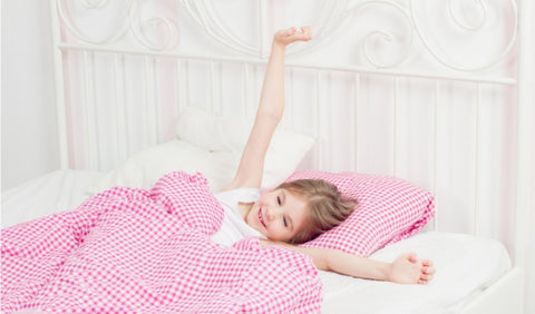 Young girl waking up dry - no more bed wetting