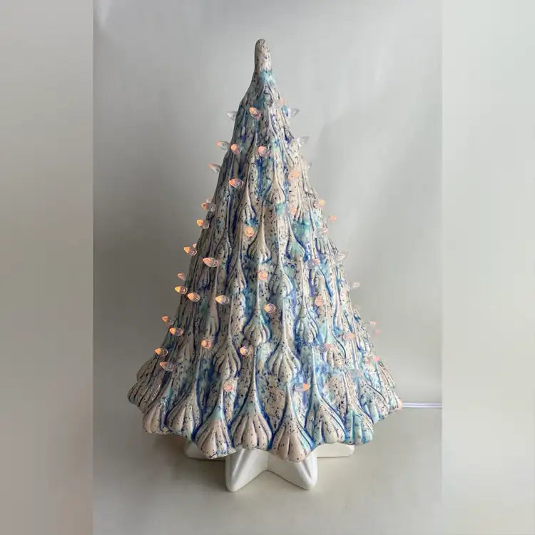 Handmade Lava Style Ceramic Lighted Christmas Tree