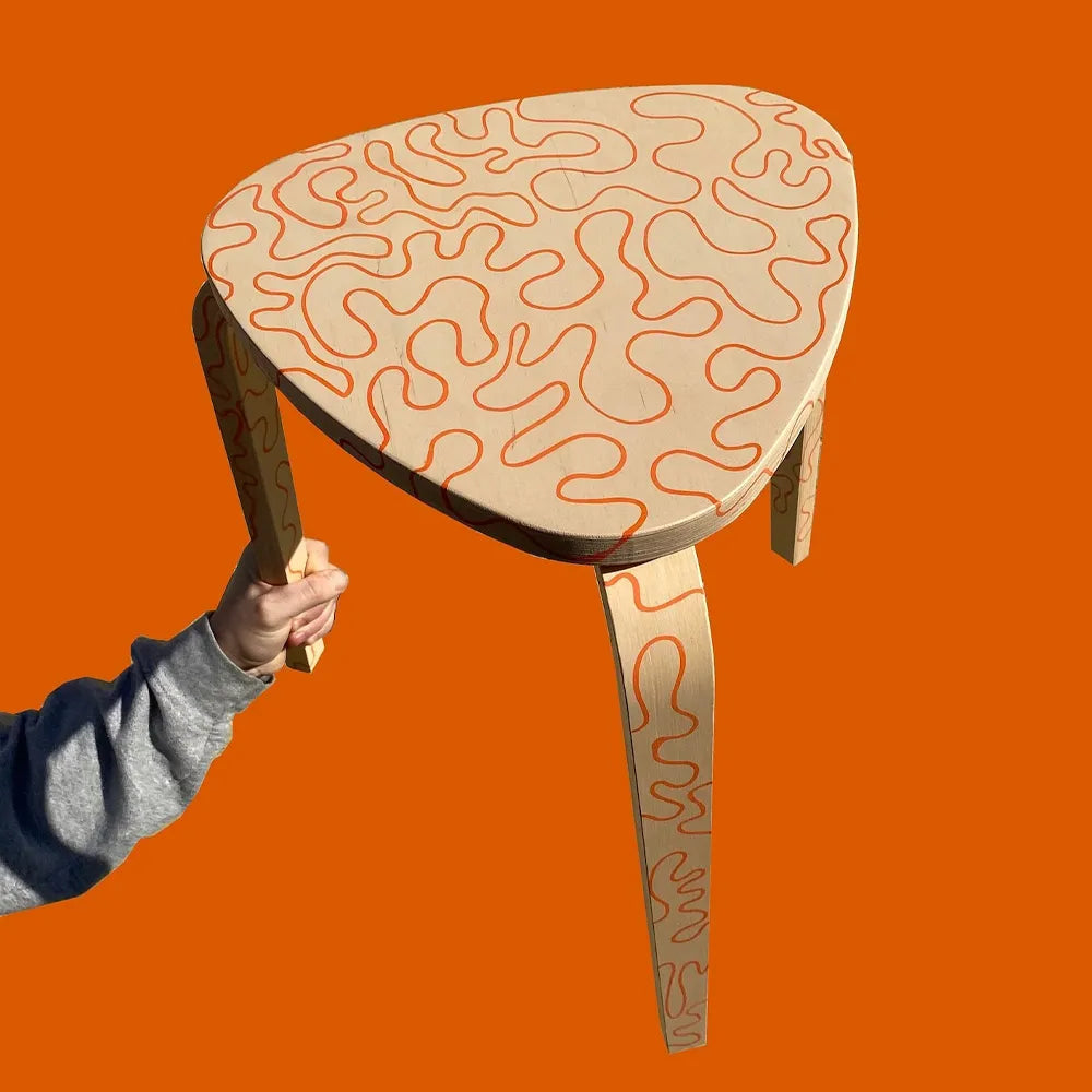 orange squiggle table