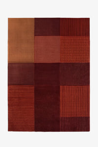 Terracotta Block Brown Hand Tufted Wool Rug