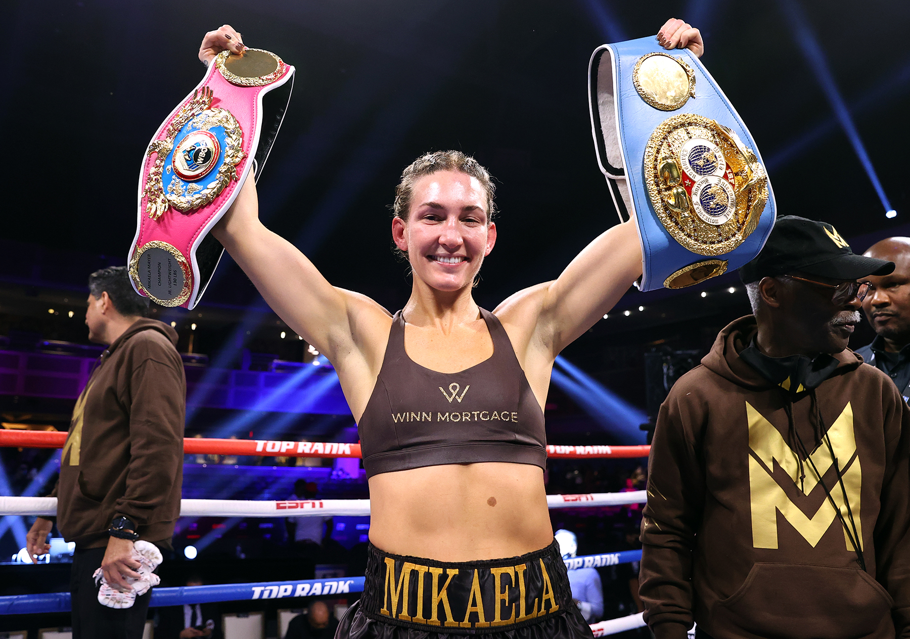 Mikaela Mayer has unified the WBO super-featherweight