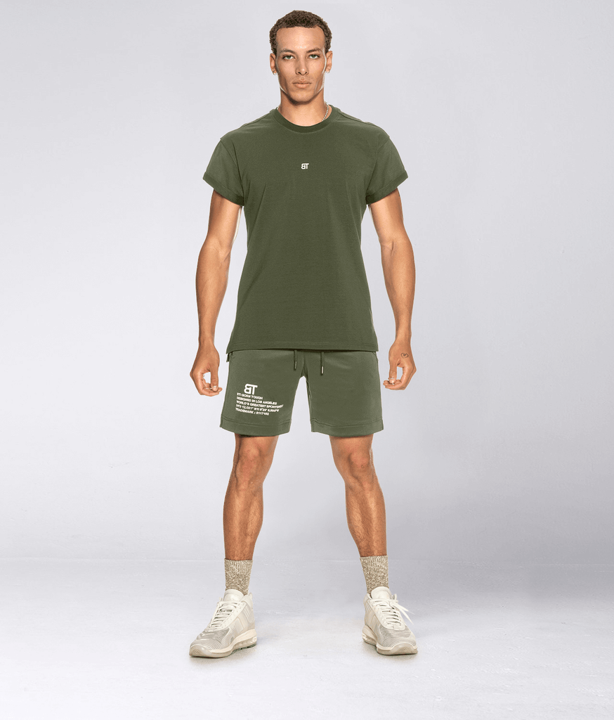 Ik denk dat ik ziek ben Verdorren Dwingend Born Tough Back Roll Short Sleeve Military Green Bodybuilding Shirt For Men  - Elite Sports | Elite Sports