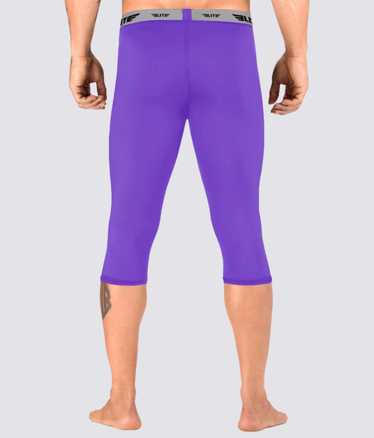 Elite Sports Three Quarter Purple Compression Judo Spat Pants